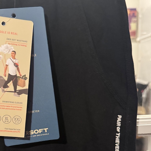 Size Medium Pair of Thieves Men's Black Lounge Pants - Picture 6 of 8